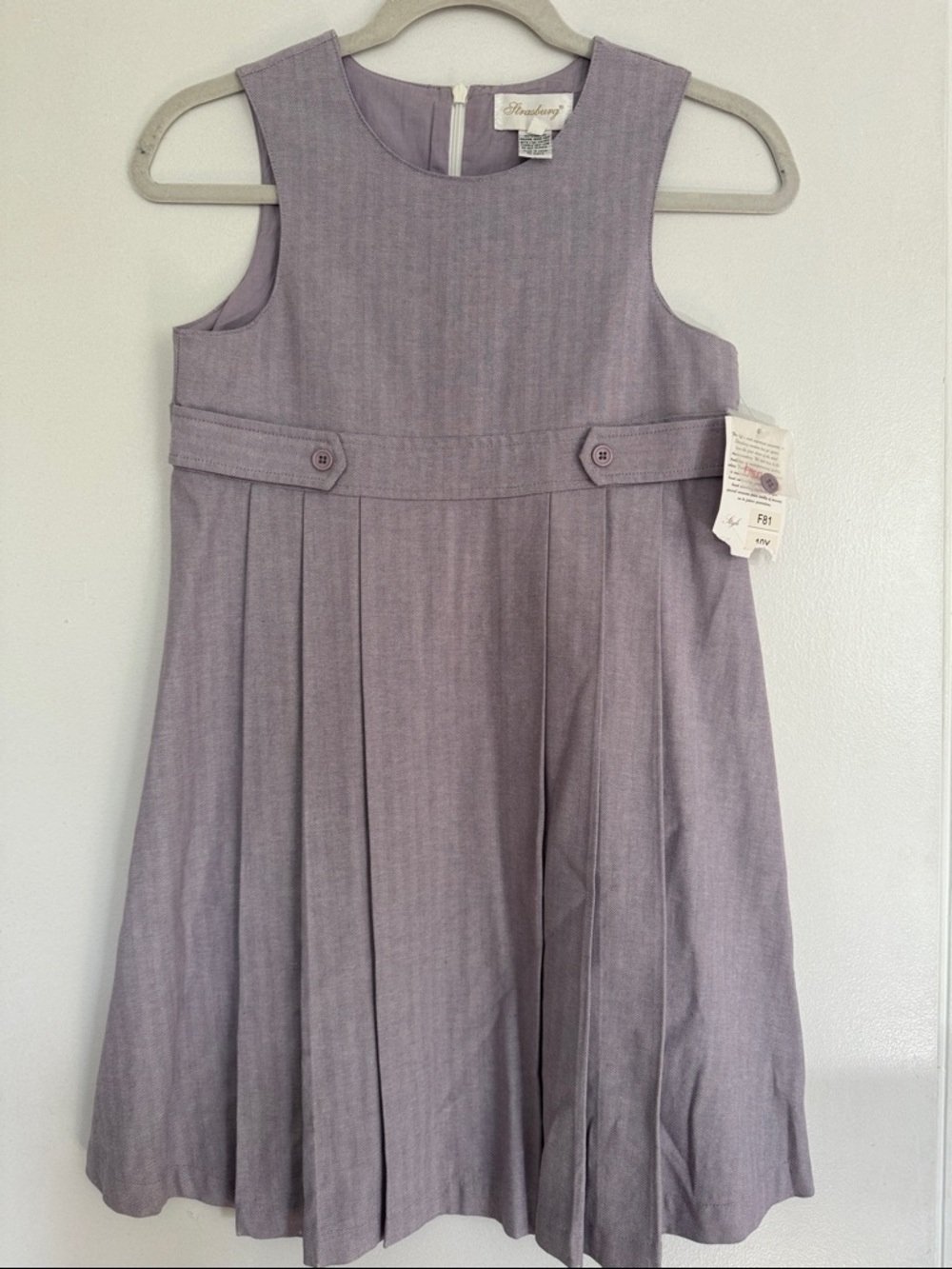 Strasburg Lilac Pleated Girls Formal Dress with Waist Tabs